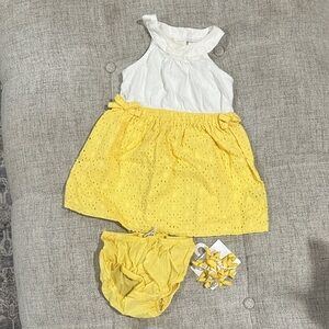 Gymboree White and Yellow Casual Kids Dress